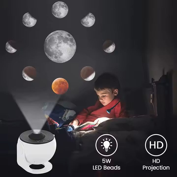 Lampa Proiector LED Moderna cu Proiectie 360° – Cer Instelat si Galaxie, pentru Copii si Adulti