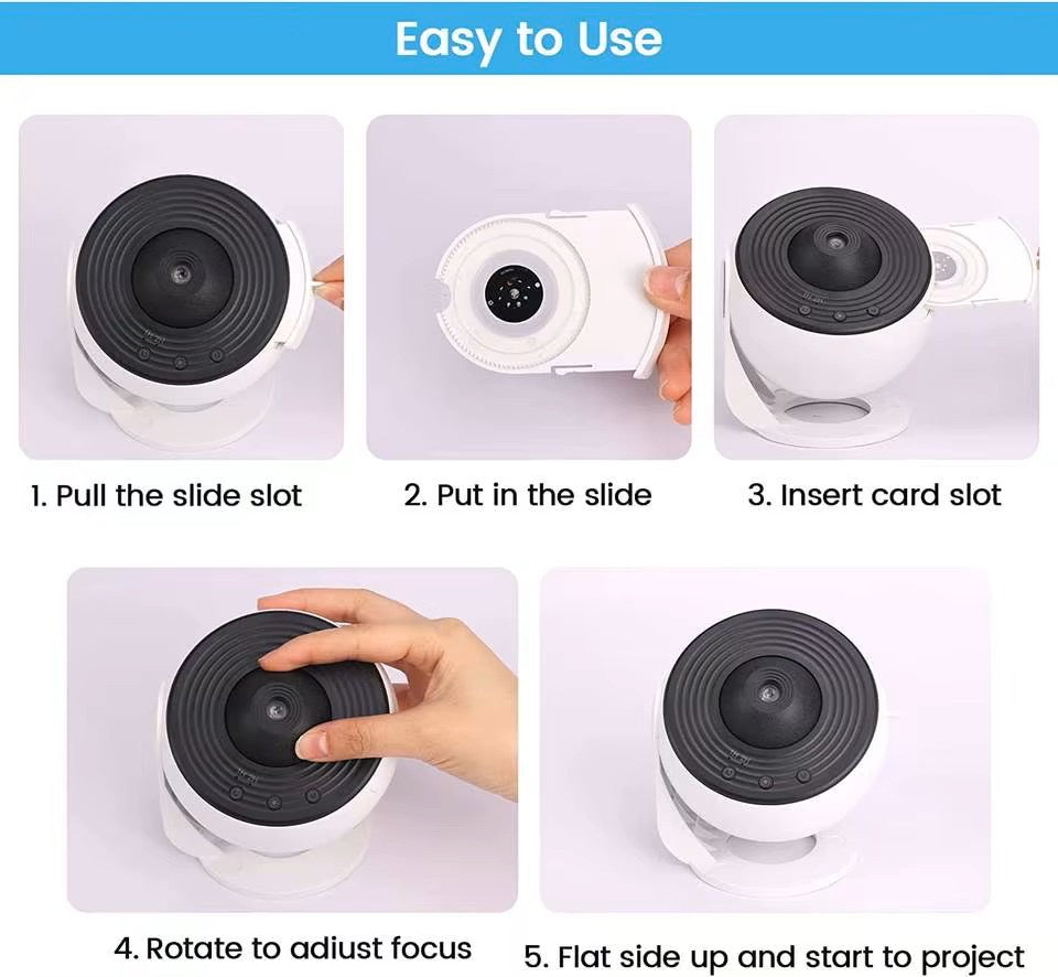 Lampa Proiector LED Moderna cu Proiectie 360° – Cer Instelat si Galaxie, pentru Copii si Adulti