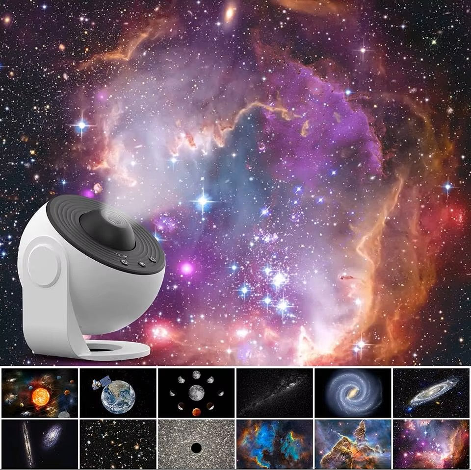 Lampa Proiector LED Moderna cu Proiectie 360° – Cer Instelat si Galaxie, pentru Copii si Adulti